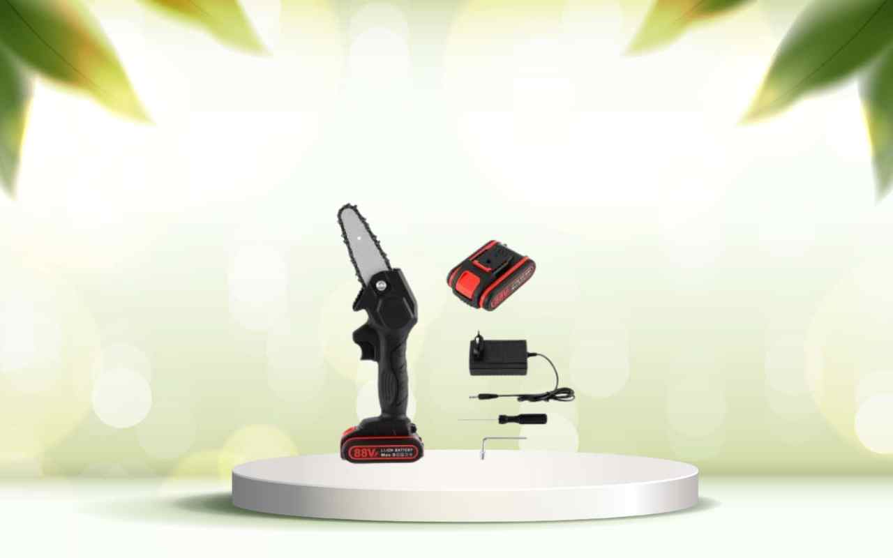 Scopri la mini motosega a batteria: taglia rami facilmente e senza fatica